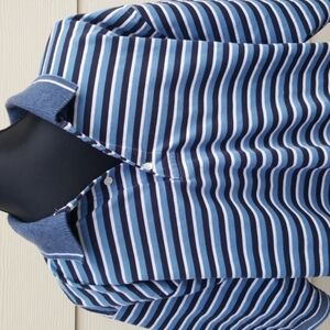 GLEN GATE (USA) Striped Men's Cotton Polo Golf Shirt (XL)